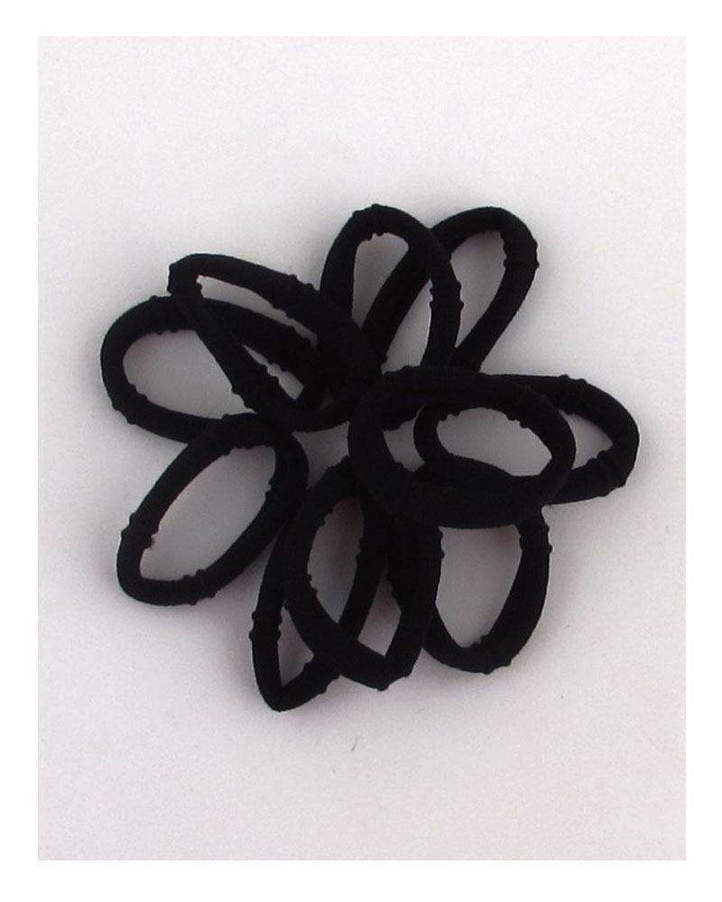 10 pc. Black elastic ponytail holder - Lola Diva's Boutique