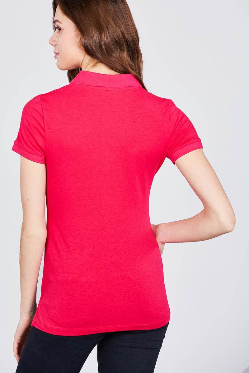 Classic Jersey Spandex Polo Top - Lola Diva's Boutique