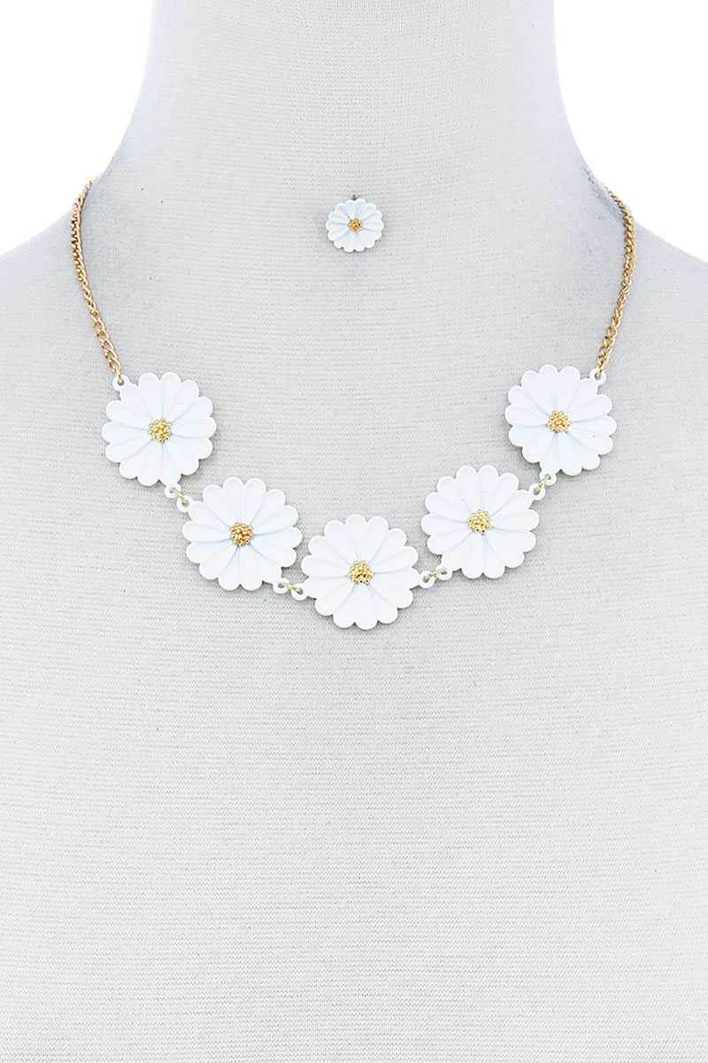 Fashion Cute Multi Tender Flower Necklace And Earring Set - Lola Diva's Boutique