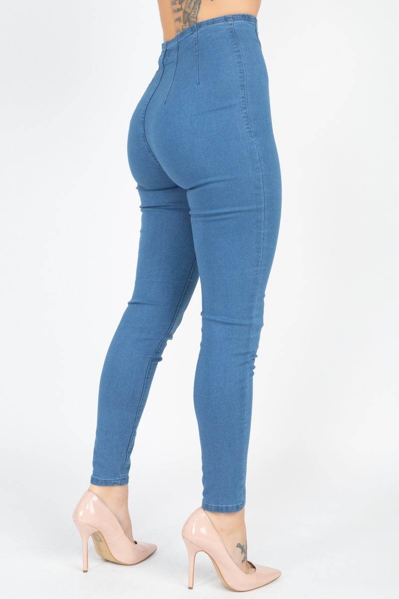 High Waist Denim Jeans - Lola Diva's Boutique