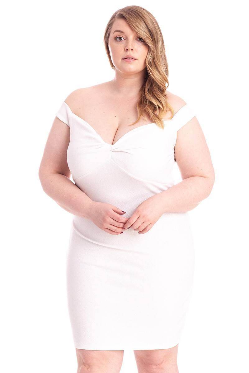 Glittered Off Shoulder Mini Dress - Lola Diva's Boutique