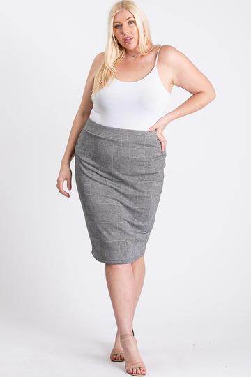 Black/grey Glen Plaid Skirt - Lola Diva's Boutique