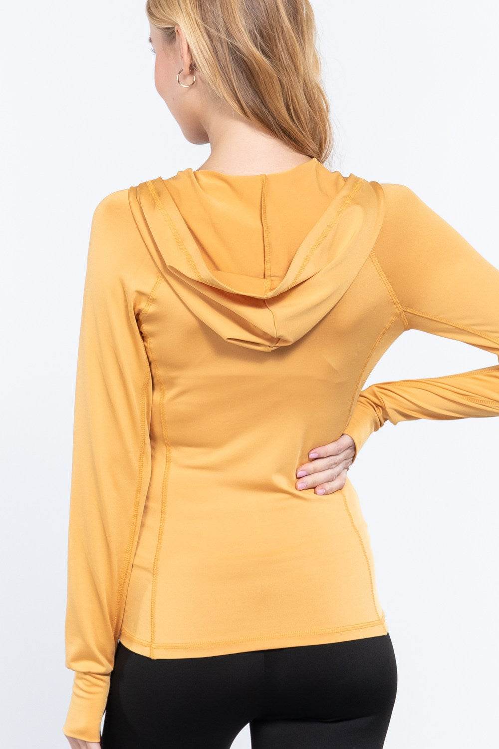 Long Slv Hoodie Workout Track Jacket - Lola Diva's Boutique