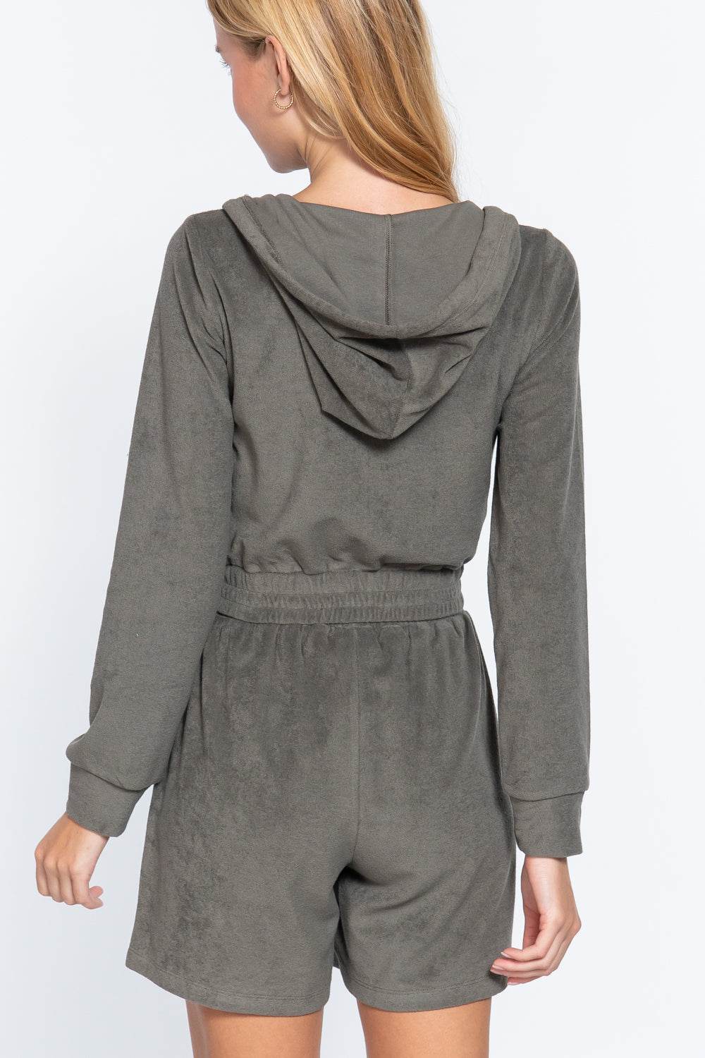 Hoodie Terry Towelling Jacket - Lola Diva's Boutique