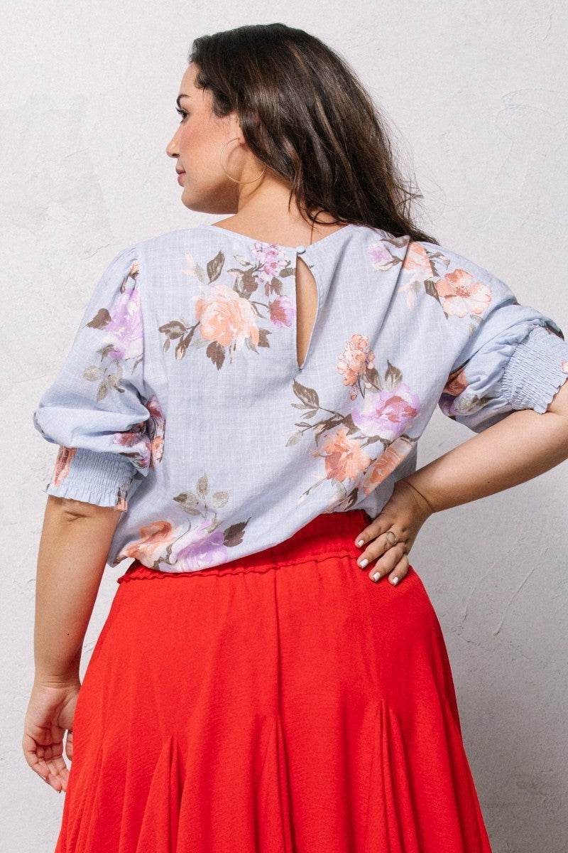 Floral Printed Woven Blouse - Lola Diva's Boutique