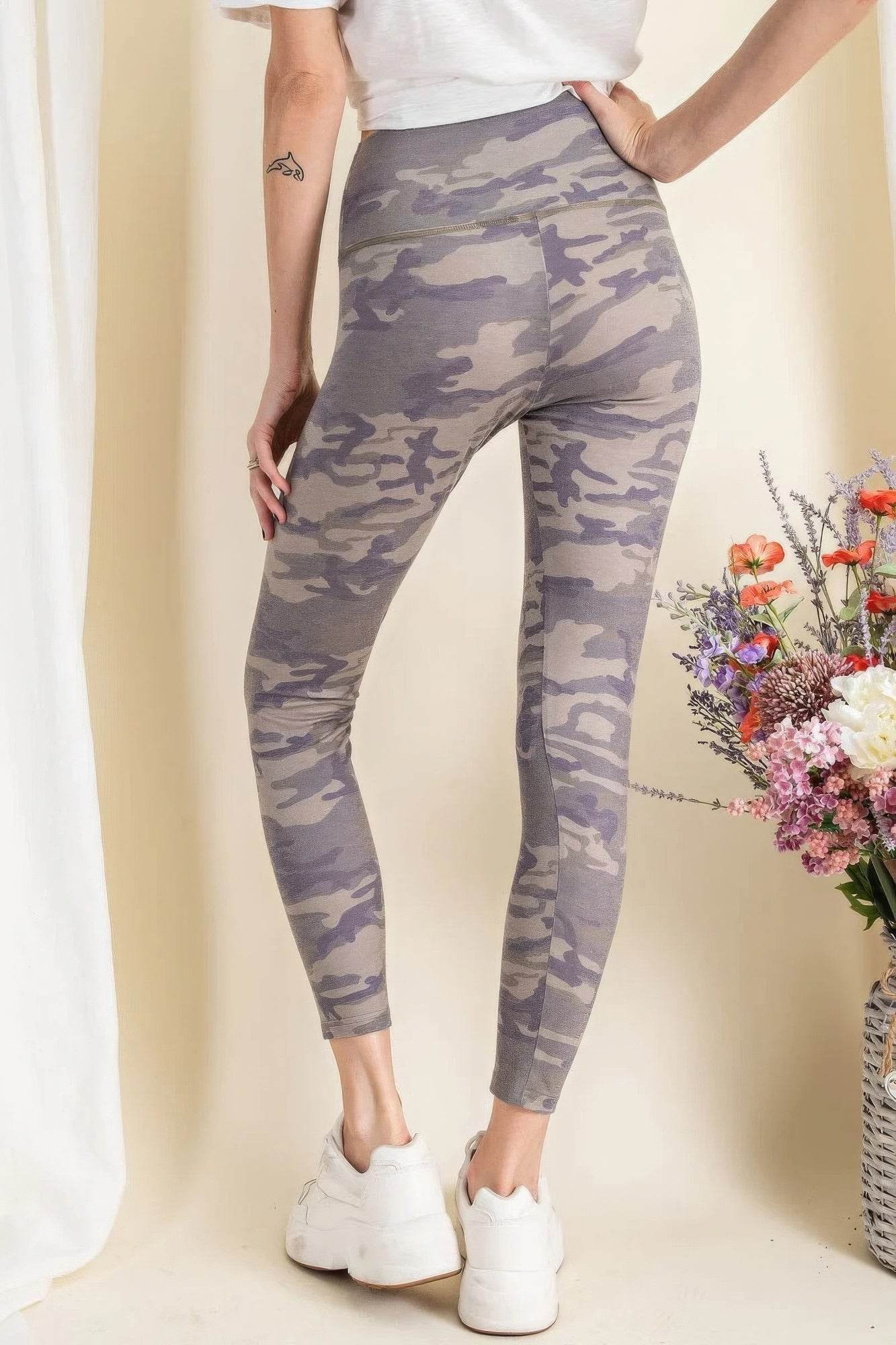 Camouflage Printed Rayon Spandex Leggings - Lola Diva's Boutique