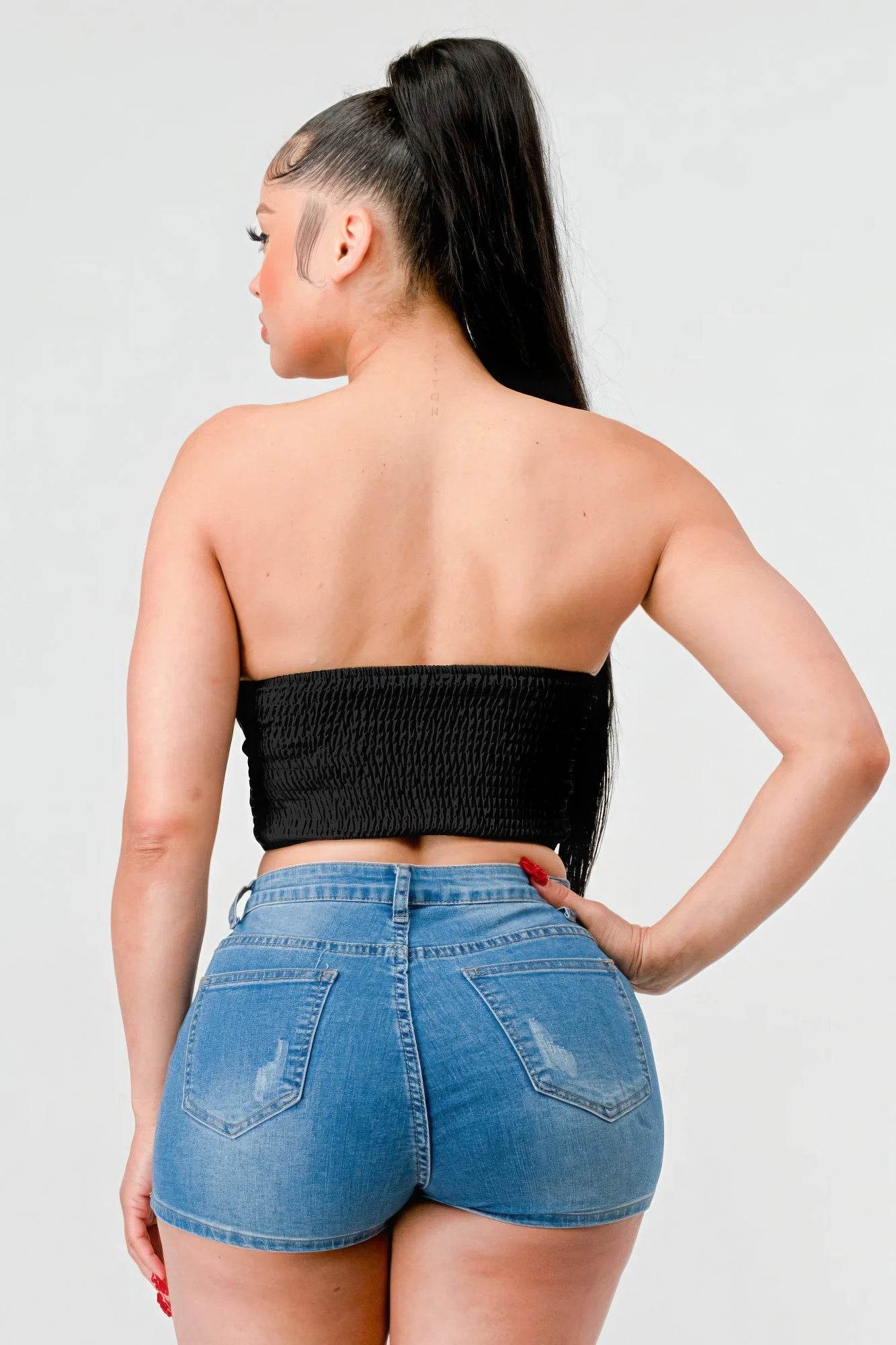 Luxe sweetheart ruffled drawstring lace bustier top - Lola Diva's Boutique