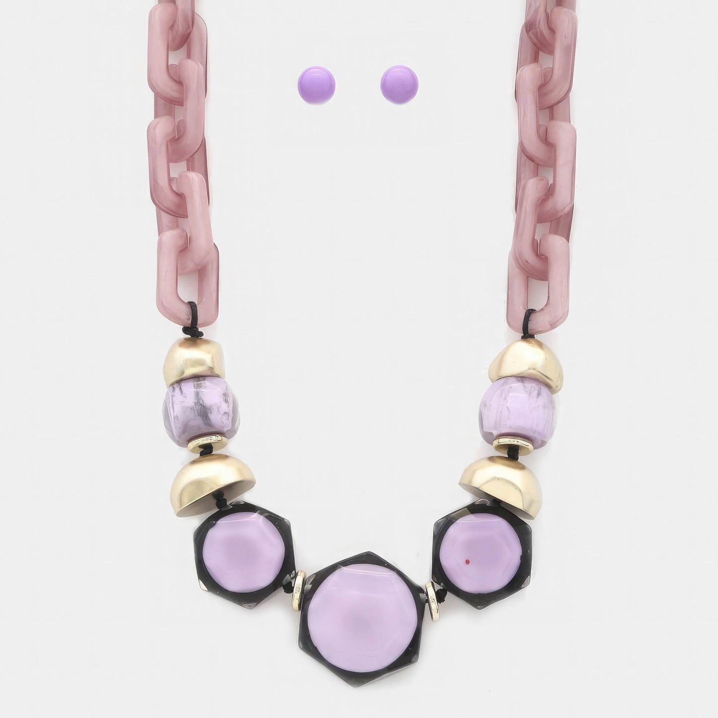 Hexagon Shape Link Oval Link Necklace - Lola Diva's Boutique