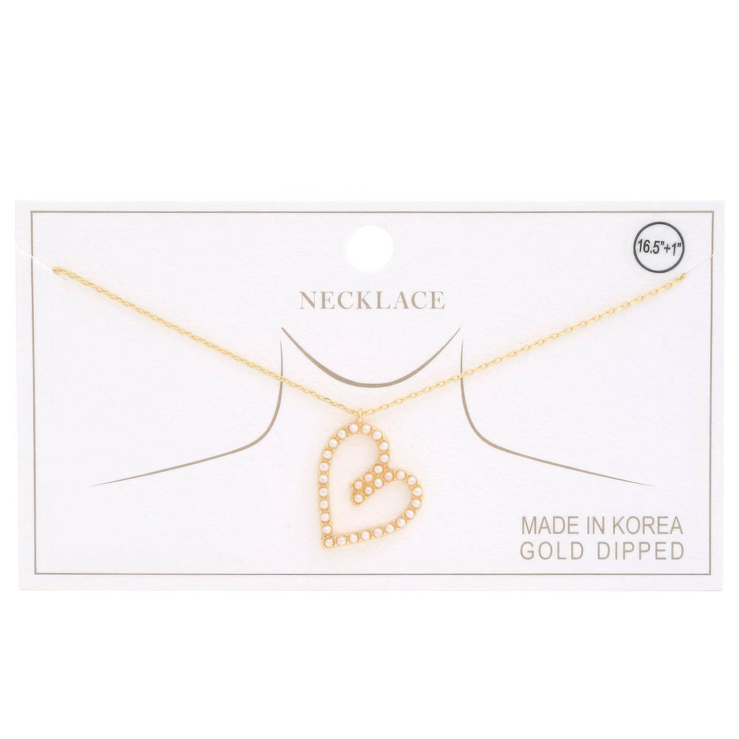 Abstract Heart Rhinestone Gold Dipped Necklace - Lola Diva's Boutique