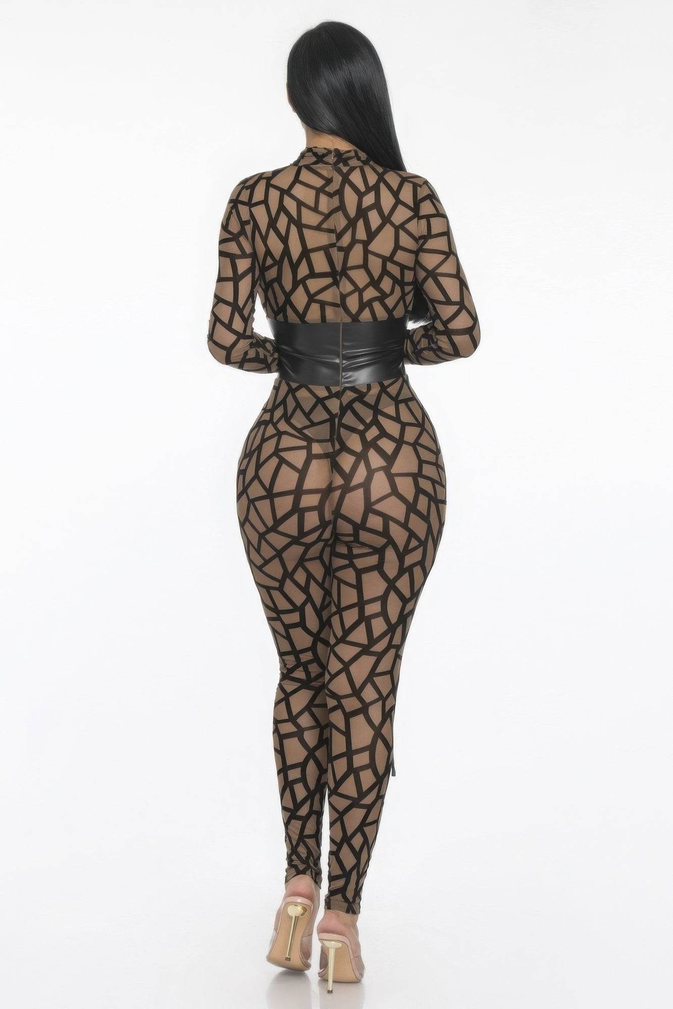 Geometric Printed Jersey Jumpsuit - Lola Diva's Boutique