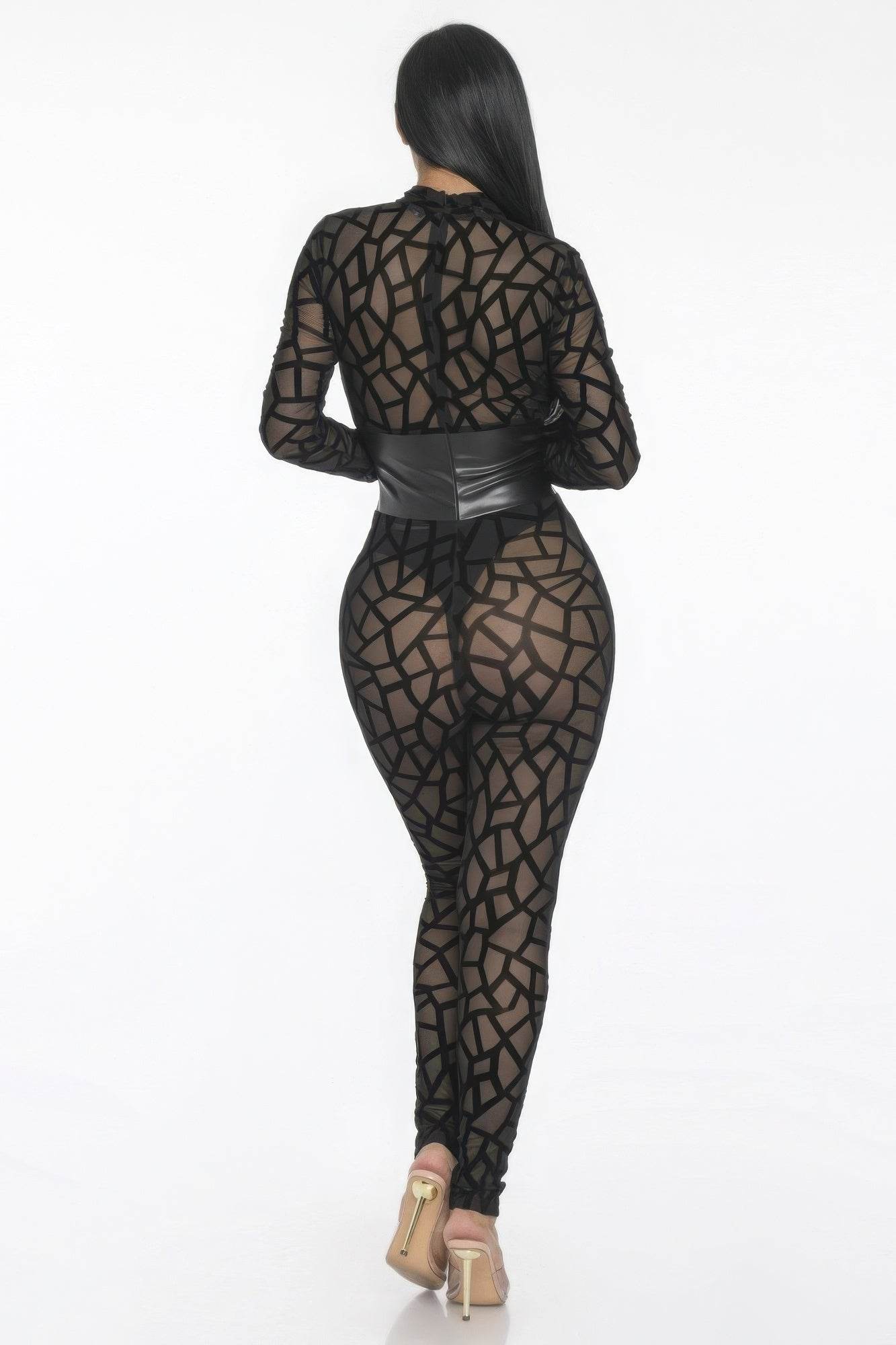 Geometric Printed Jersey Jumpsuit - Lola Diva's Boutique