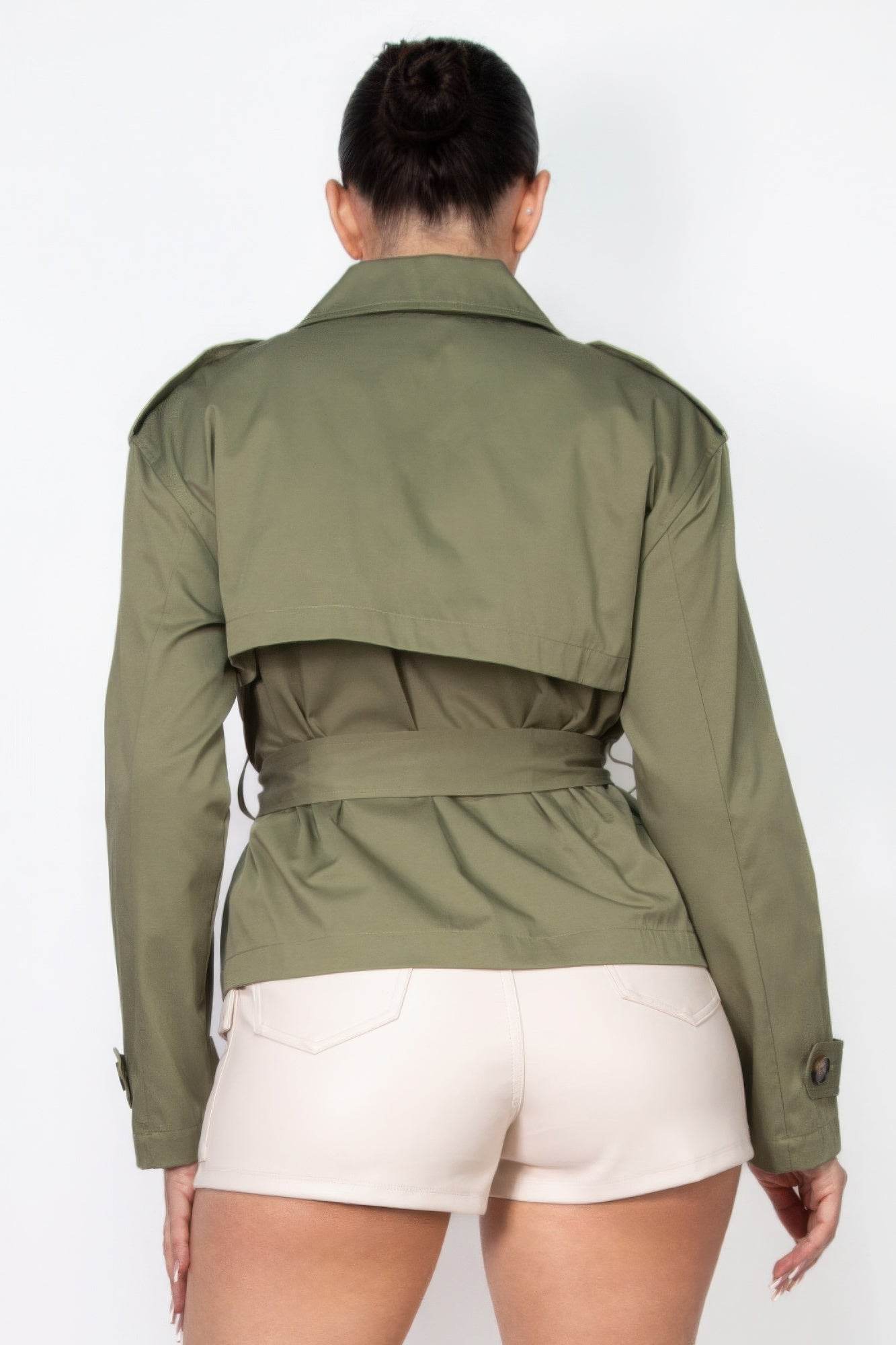 Double-breasted Waist-tie Trench Coat - Lola Diva's Boutique