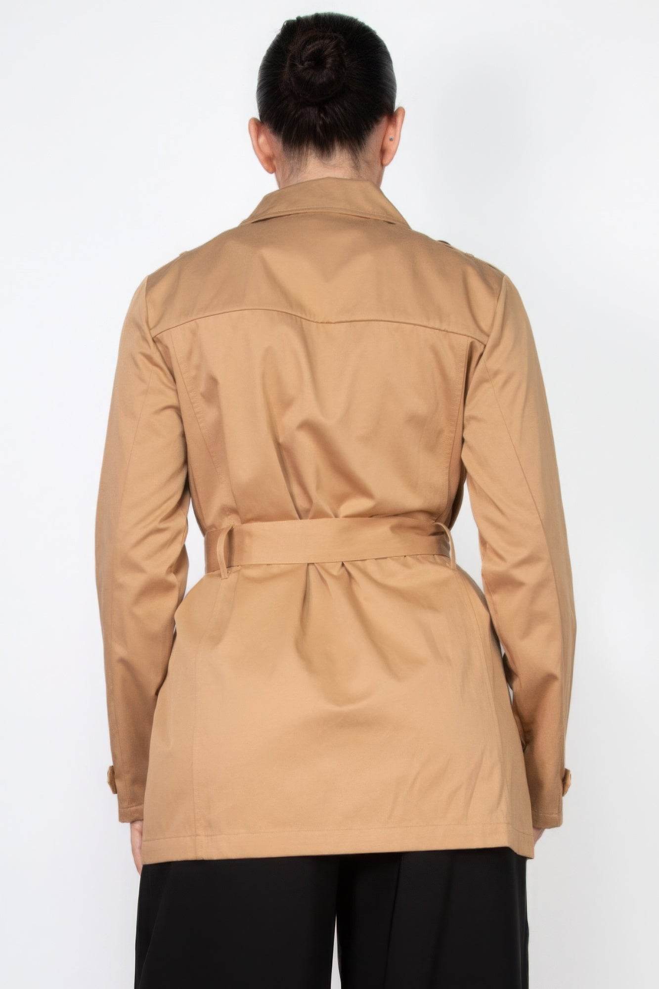 Double-breasted Notch Belted Coat - Lola Diva's Boutique