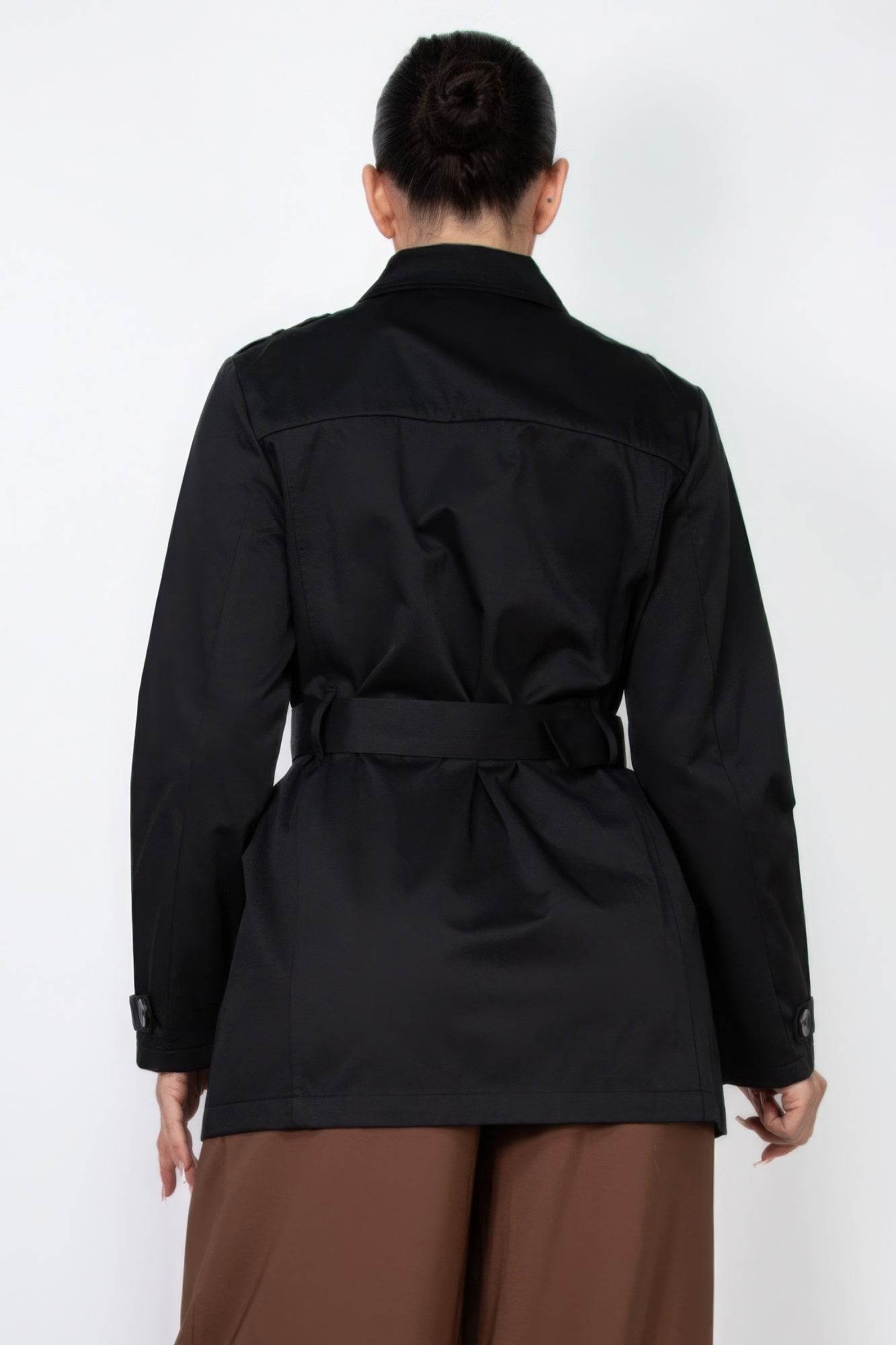 Double-breasted Notch Belted Coat - Lola Diva's Boutique