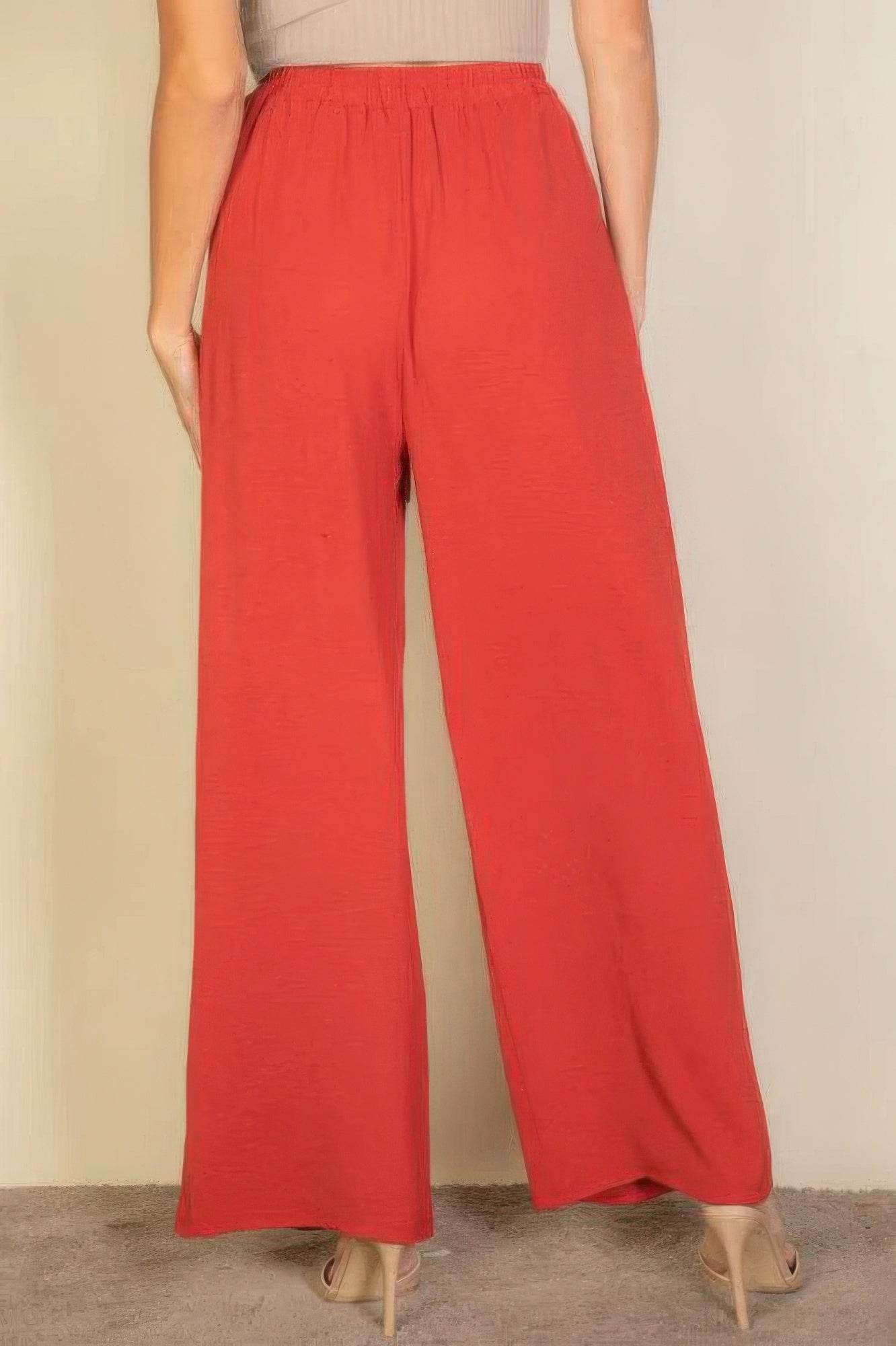 Drawstring Waist Wide Leg Minimalist Pants - Lola Diva's Boutique