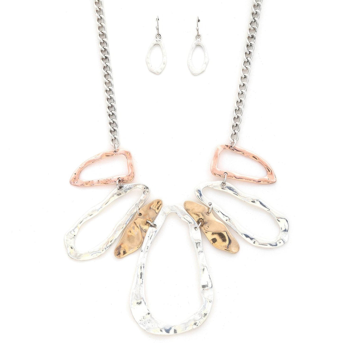 Fashion Open Oval Shape Design Chain Necklace And Earring Set - Lola Diva's Boutique