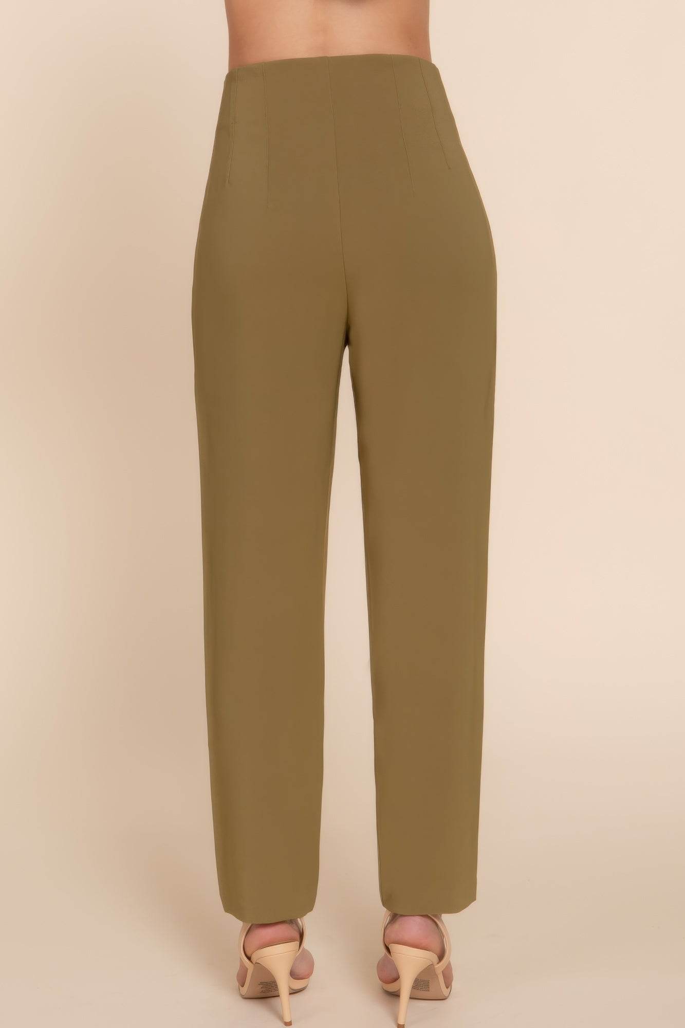High Waist Pintuck Detail Long Pants - Lola Diva's Boutique