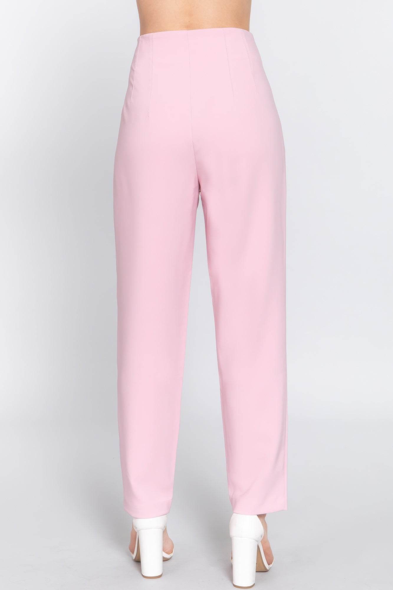 High Waist Pintuck Detail Long Pants - Lola Diva's Boutique