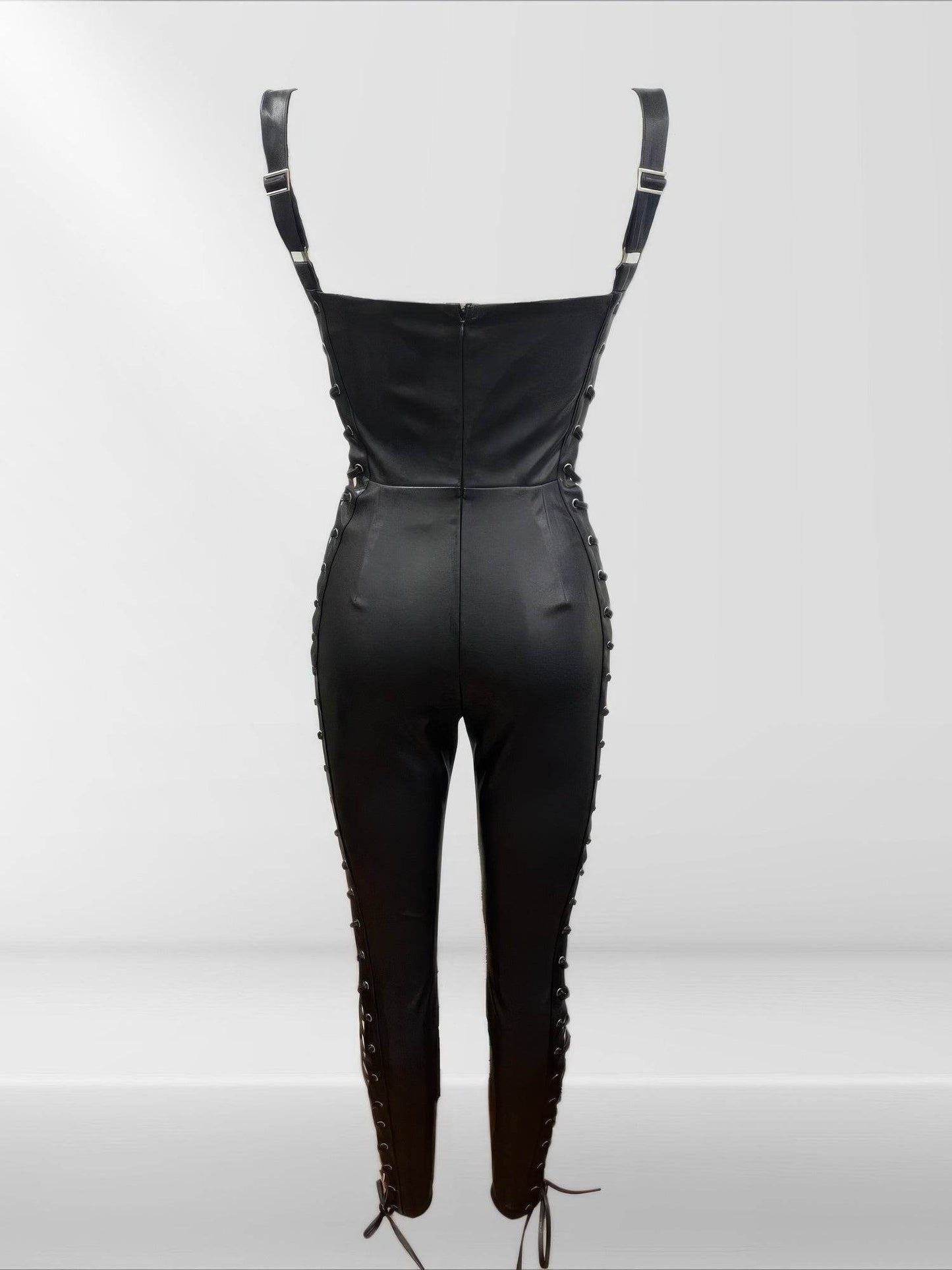 Faux Leather Jumpsuit - Lola Diva's Boutique