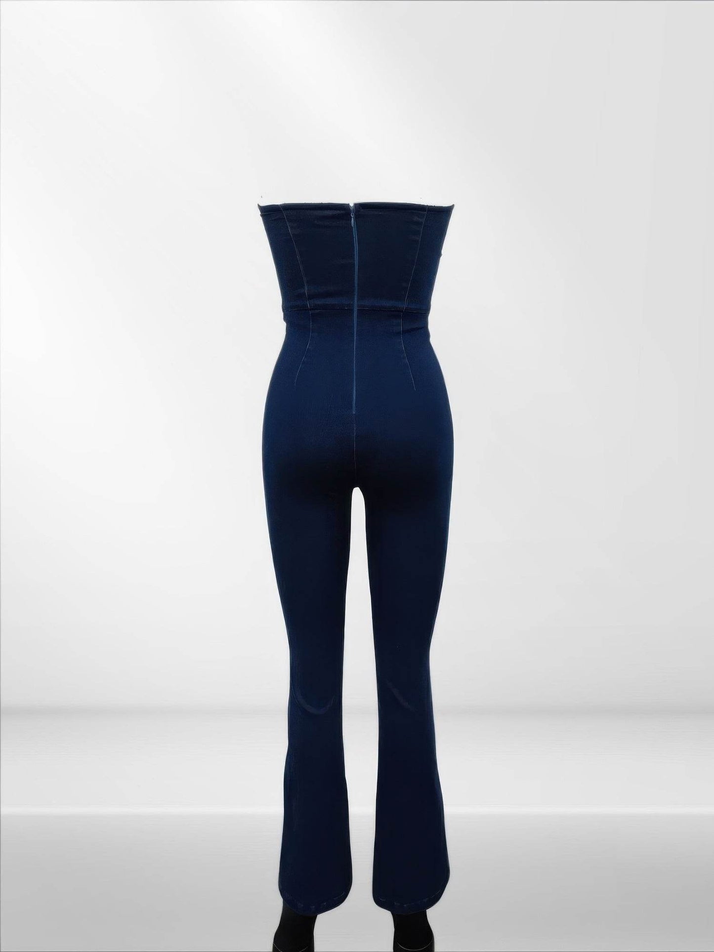 Lace Up Detail Denim Jumpsuit - Lola Diva's Boutique