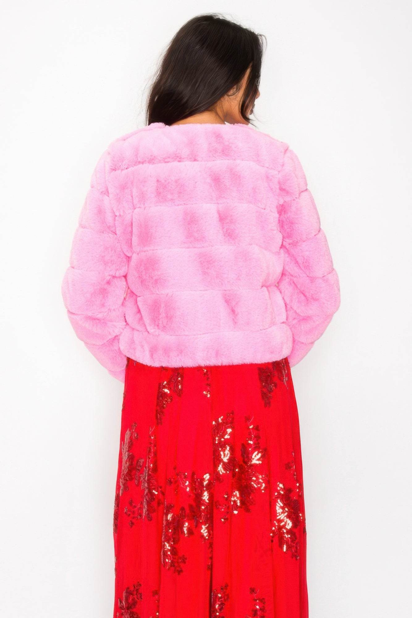 Faux Fur Buttoned Quilted Jacket - Lola Diva's Boutique