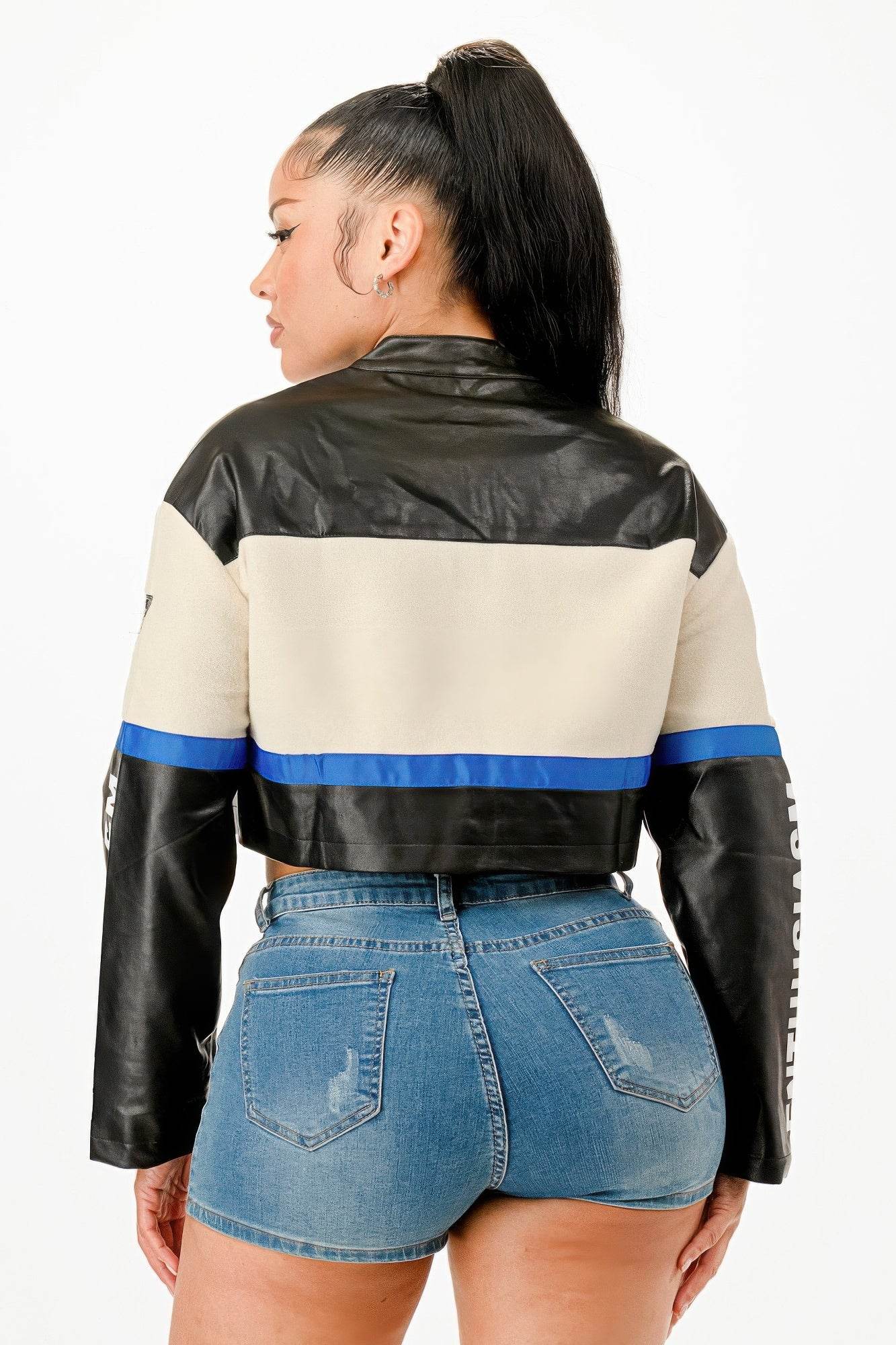 Colorblock Crop Jacket - Lola Diva's Boutique