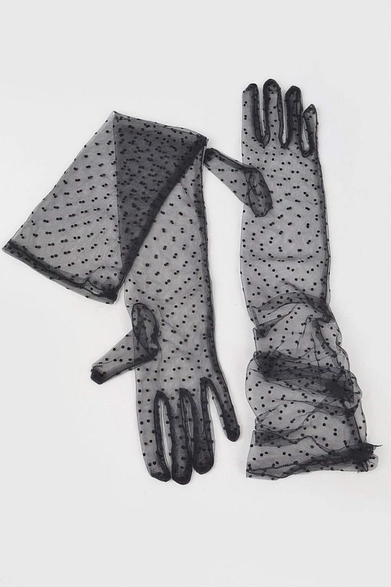 Long Polka Dot Gloves - Lola Diva's Boutique