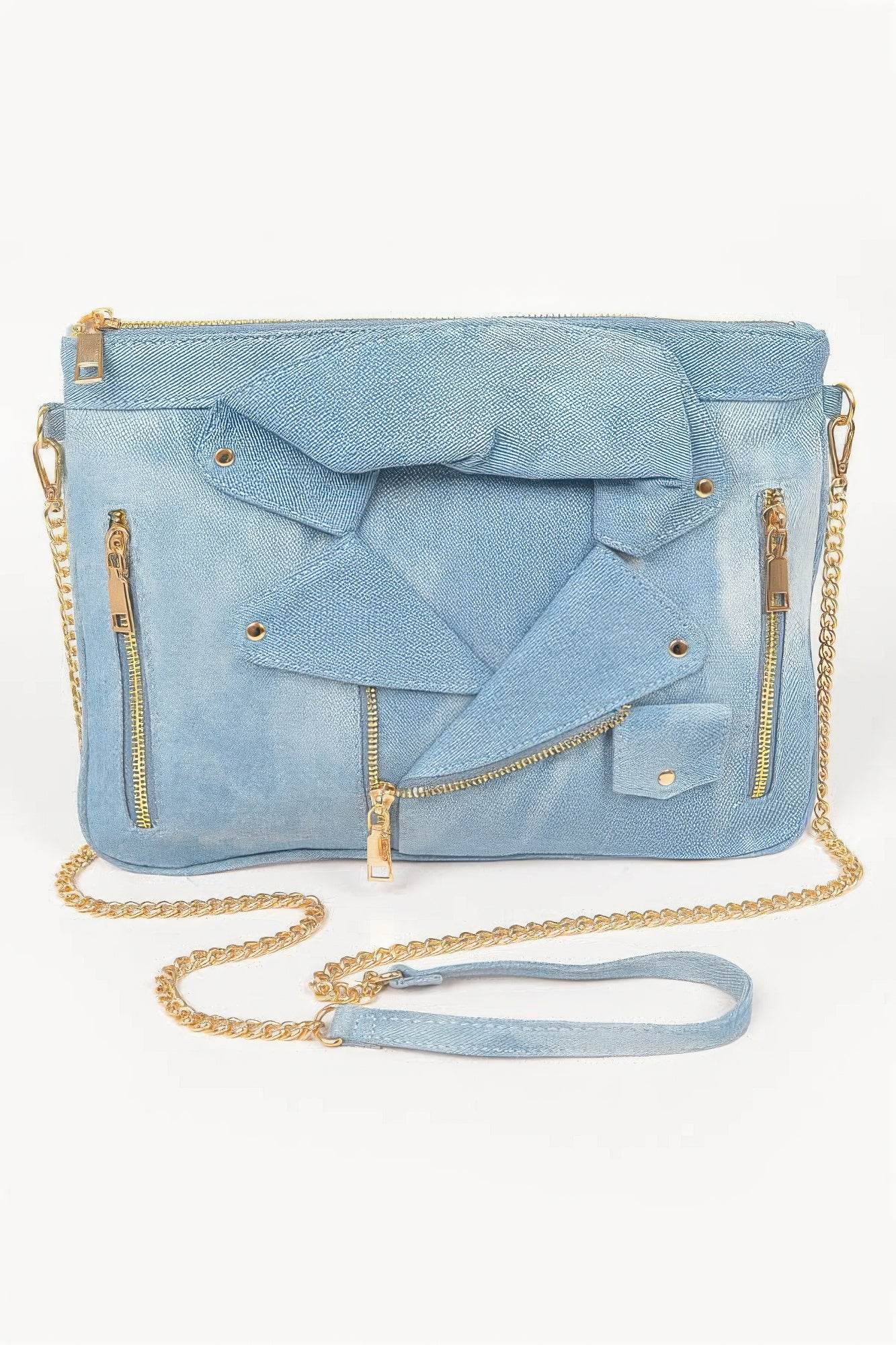 Denim Jacket Crossbody Clutch - Lola Diva's Boutique