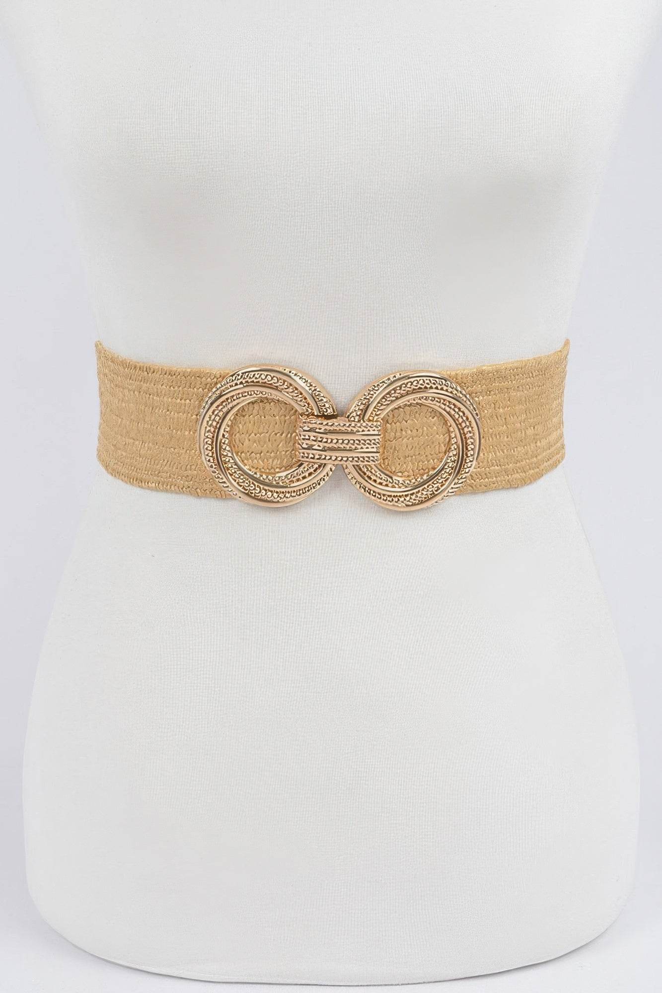 Metal Oo Buckle Plus Size Stretch Straw Belt - Lola Diva's Boutique