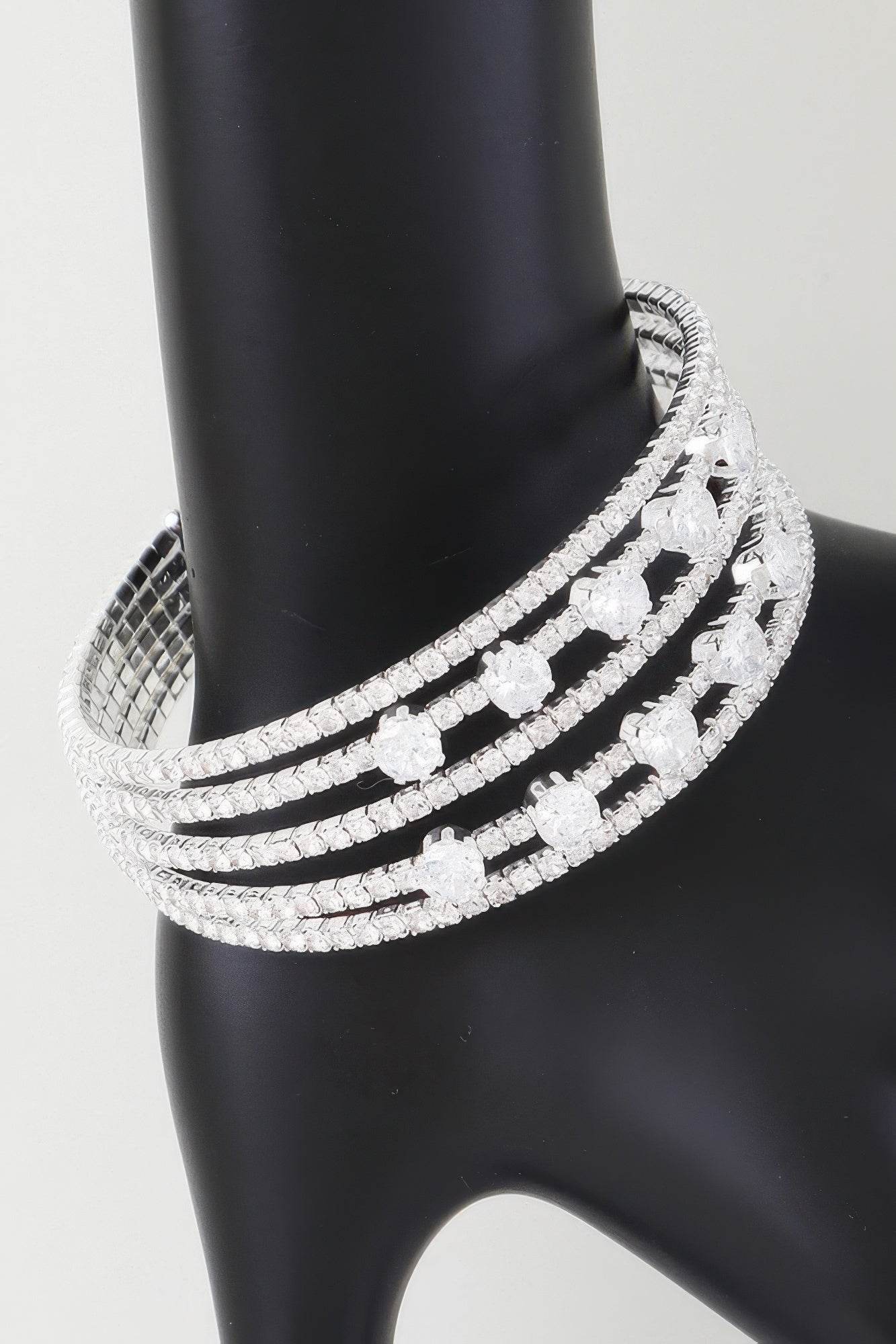 Multi Jeweled Cuff Bracelet - Lola Diva's Boutique