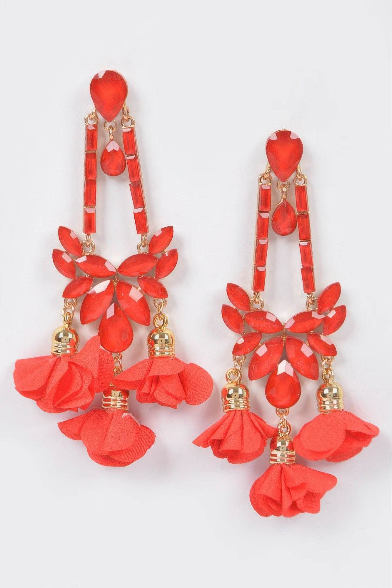 Flower Rhinestone Earring - Lola Diva's Boutique