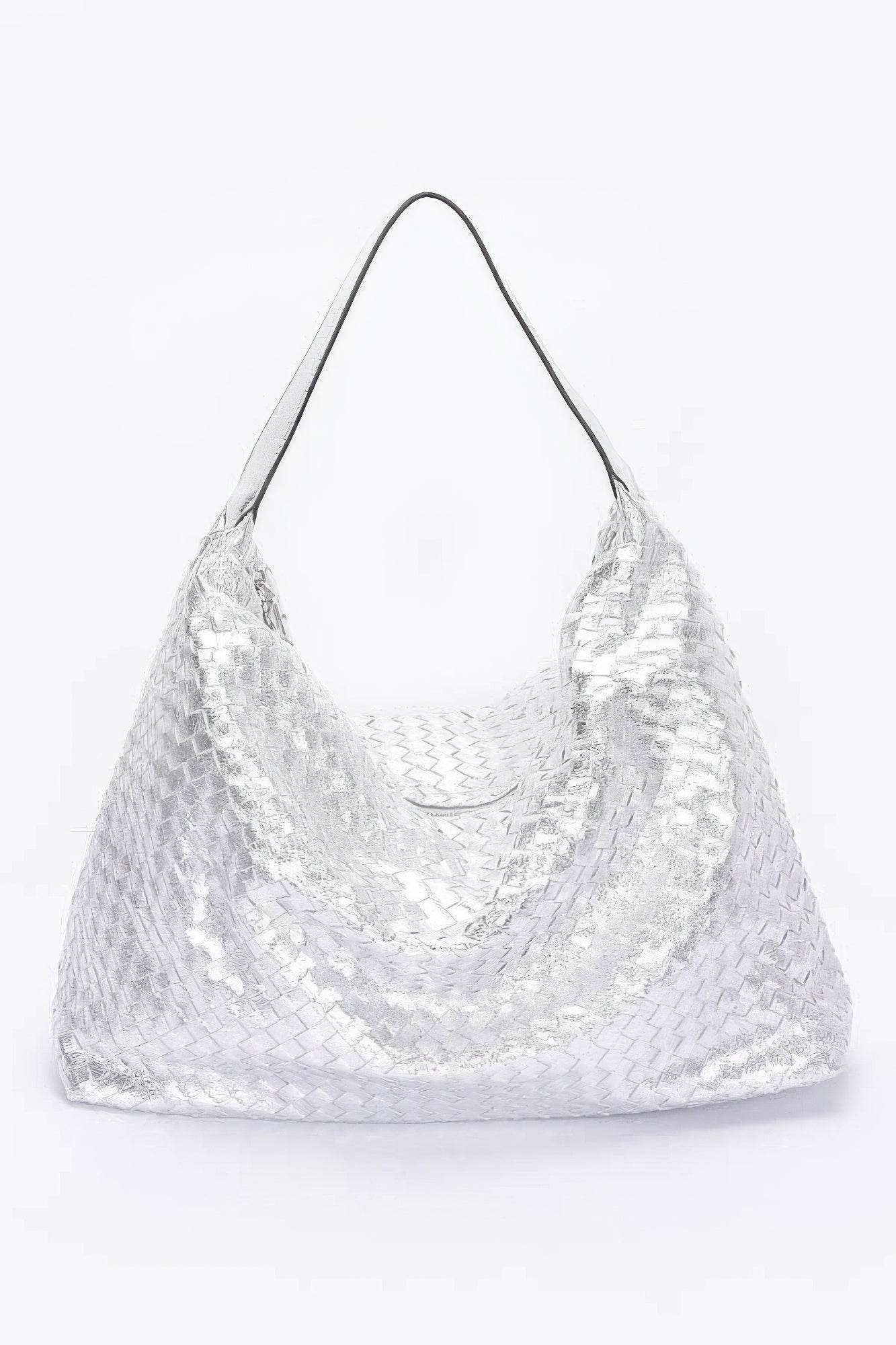 Metallic Braided Tote Bag - Lola Diva's Boutique