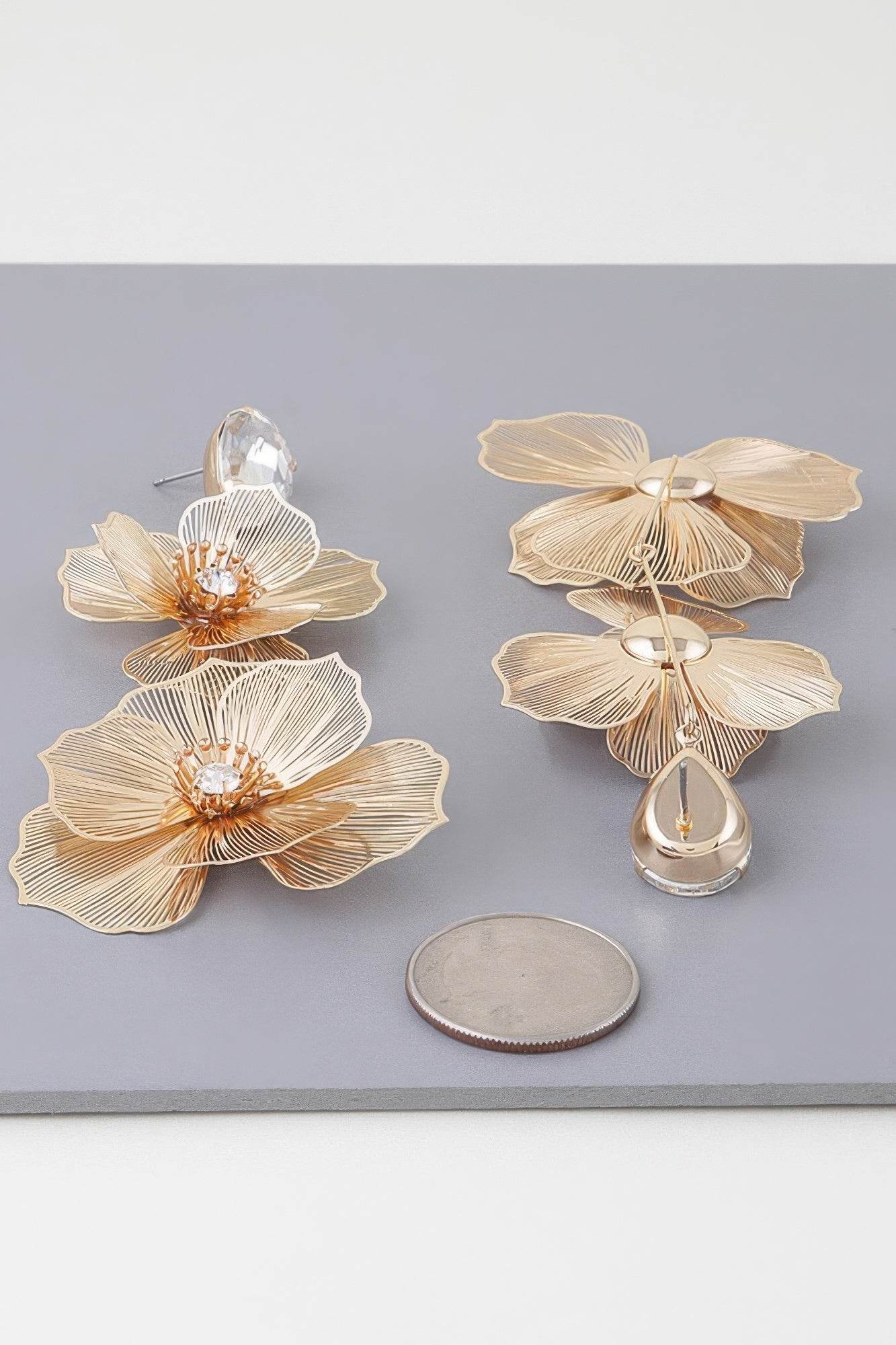 Jewel Flower Teardrop Earrings - Lola Diva's Boutique