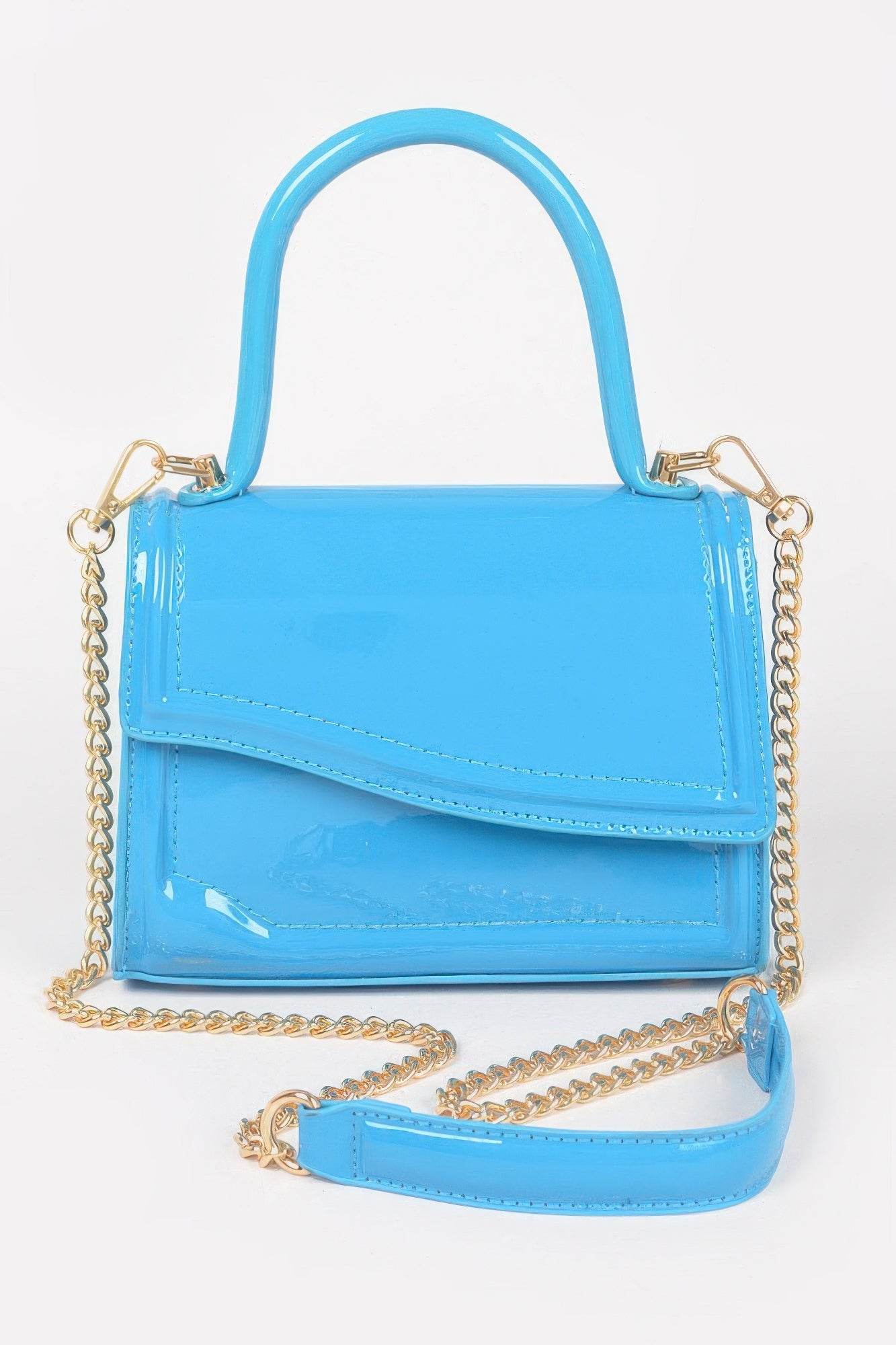 Enamel Faux Leather Top Handle Bag - Lola Diva's Boutique
