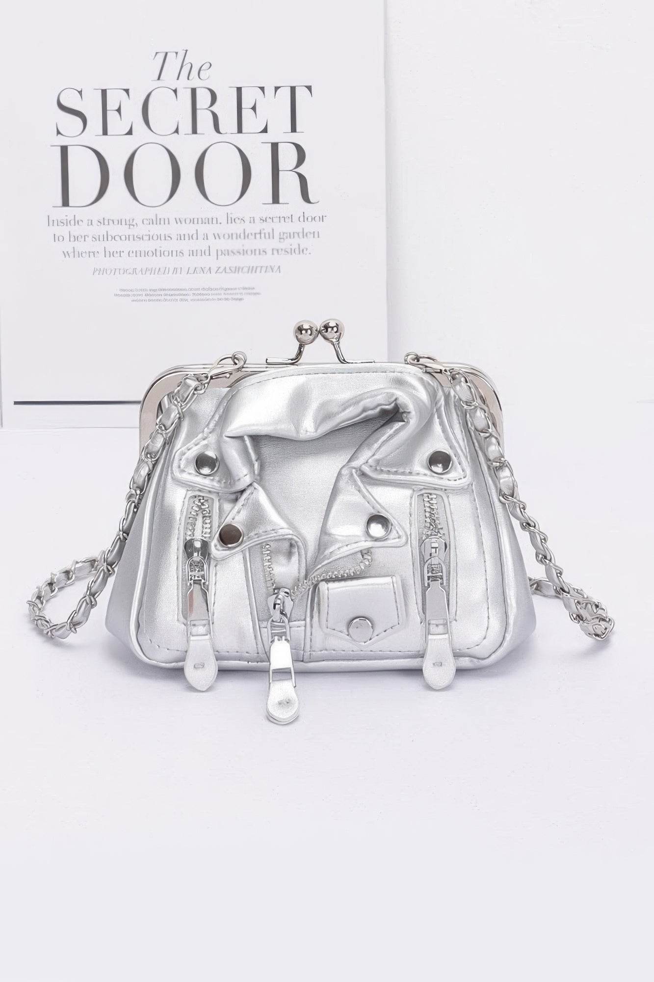 Faux Leather Jacket Style Crossbody Bag - Lola Diva's Boutique