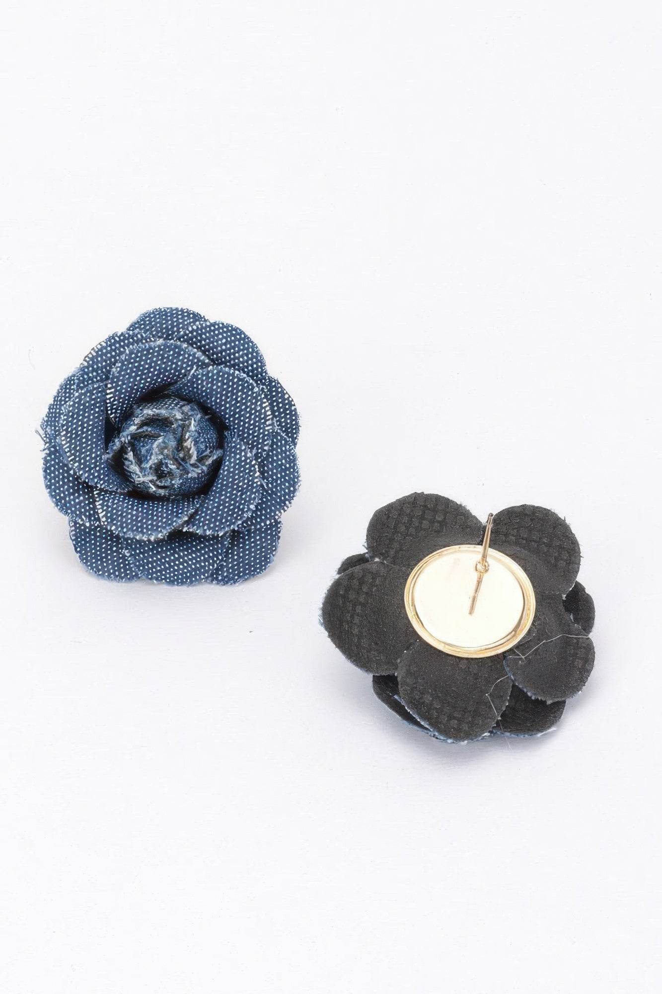 Denim Flower Earring - Lola Diva's Boutique