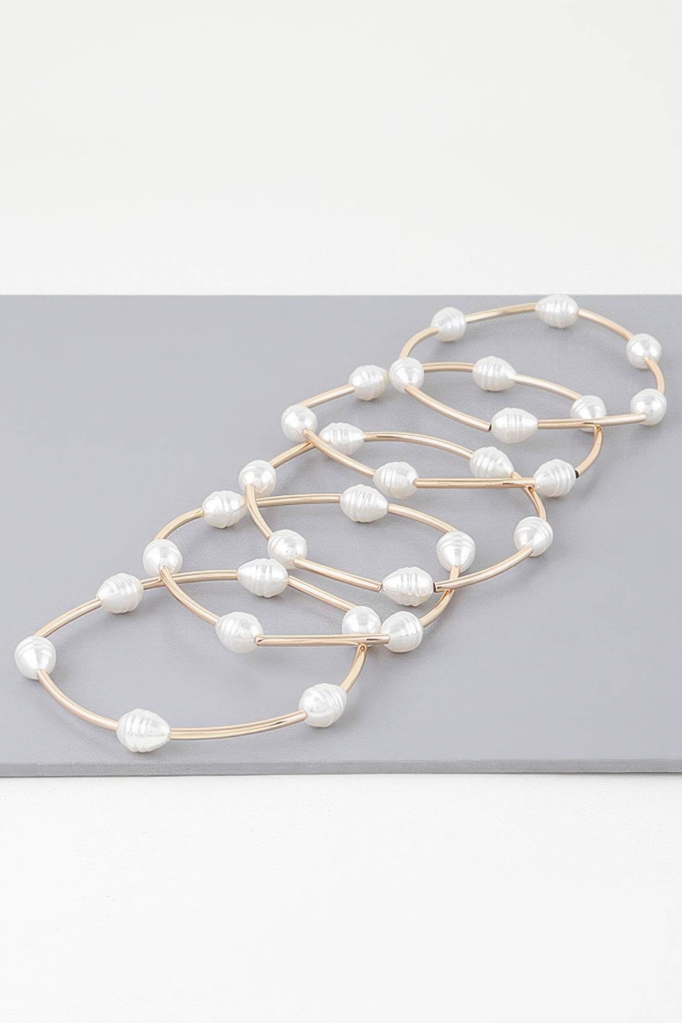 Multi Pearl Shell Tube Bracelet - Lola Diva's Boutique