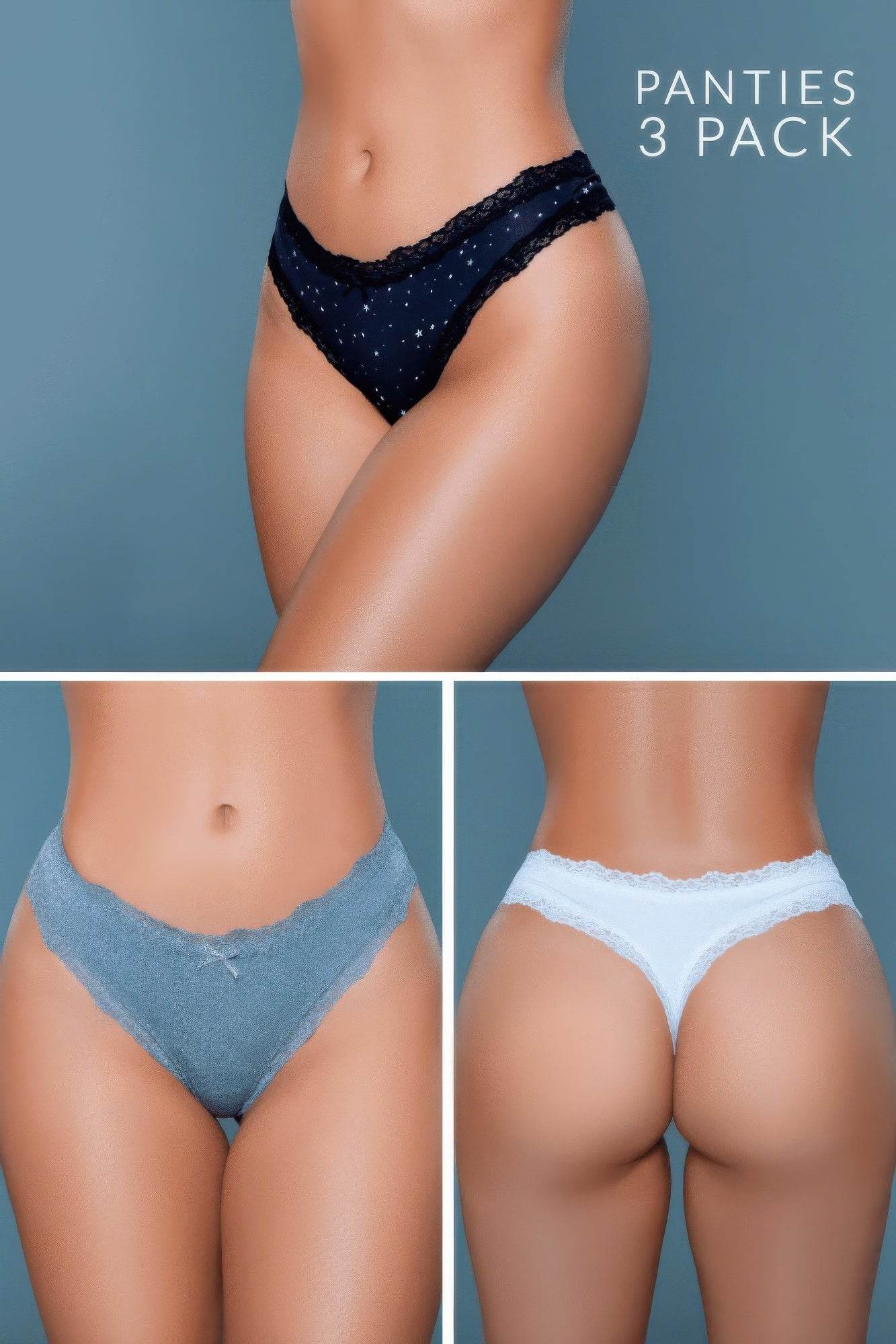 Jade Thong 3 Pack - Lola Diva's Boutique