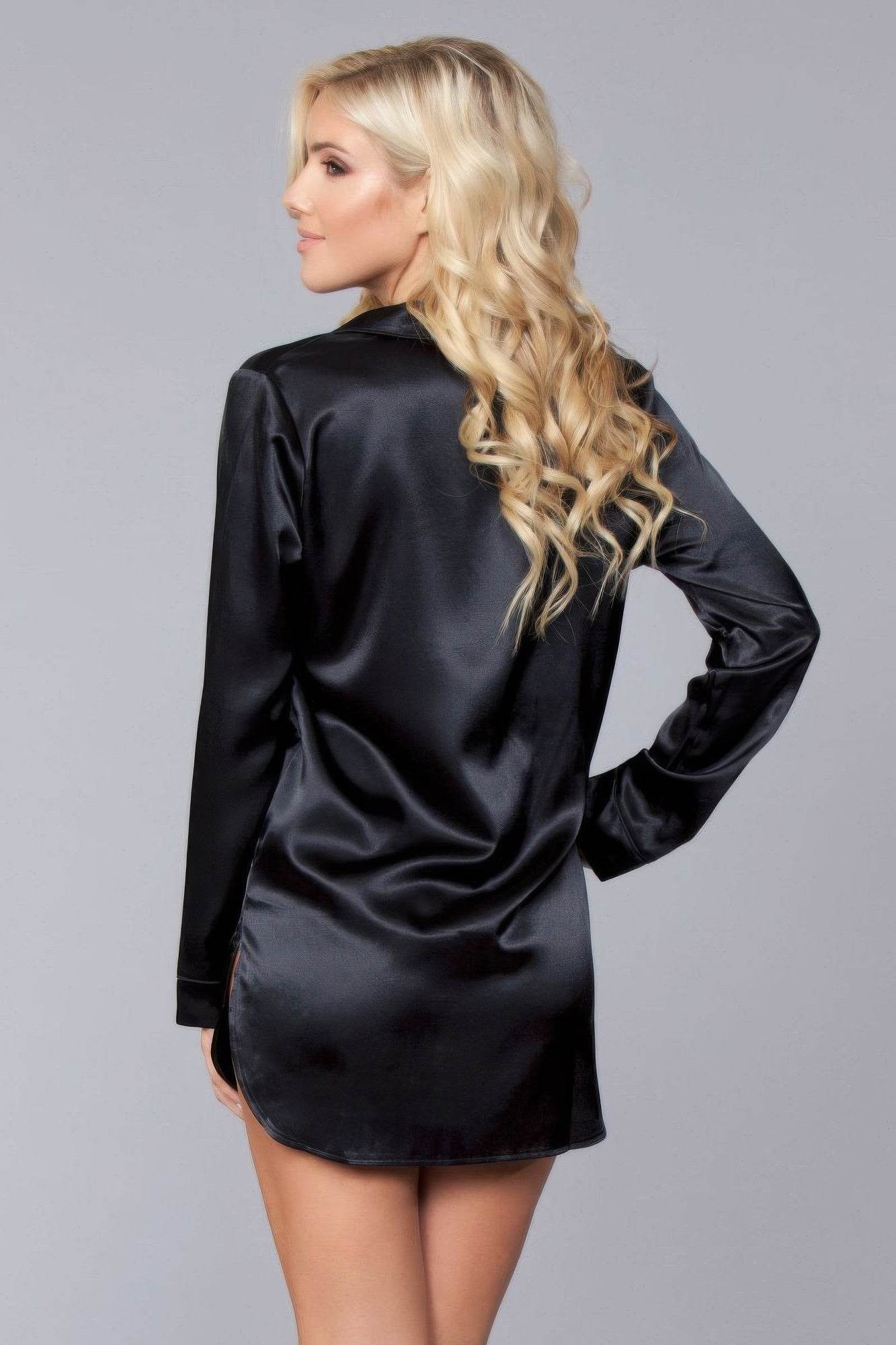 Kimberly Satin Sleepshirt - Lola Diva's Boutique