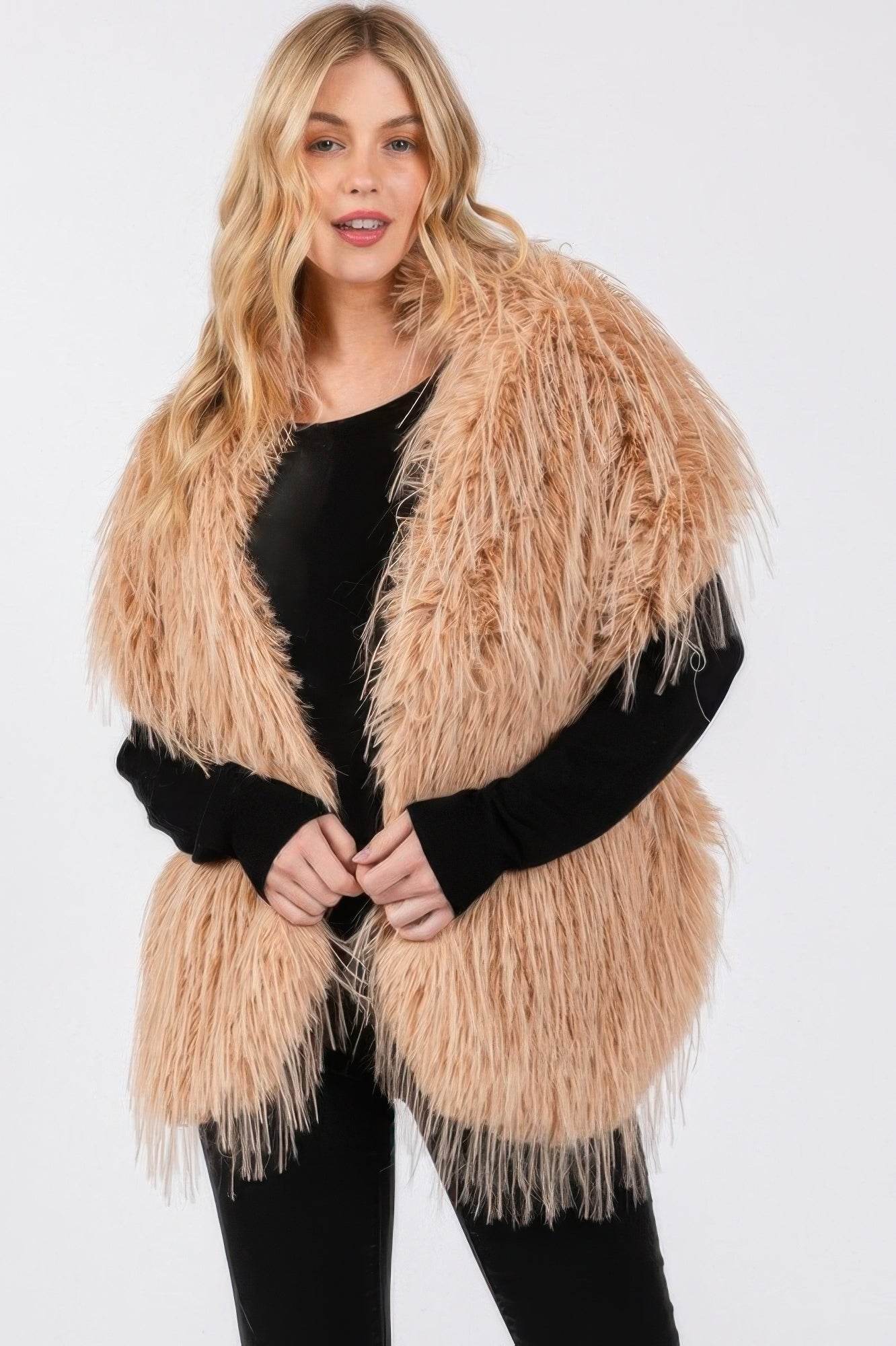 Faux Fur Pull Through Shawl - Lola Diva's Boutique