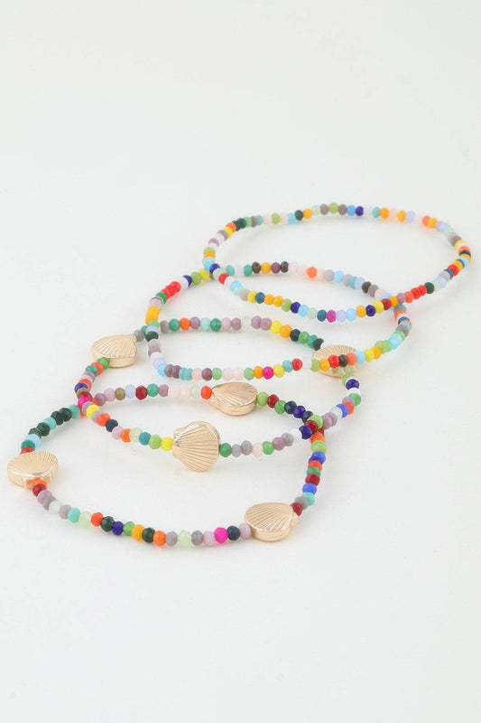 Multi Seashell Beaded Bracelet - Lola Diva's Boutique