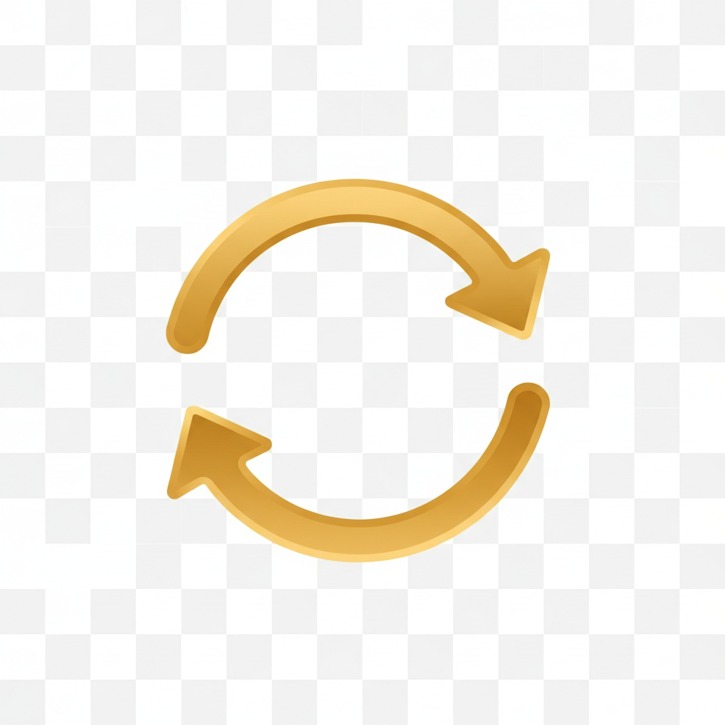 Gold Return Arrows Icon